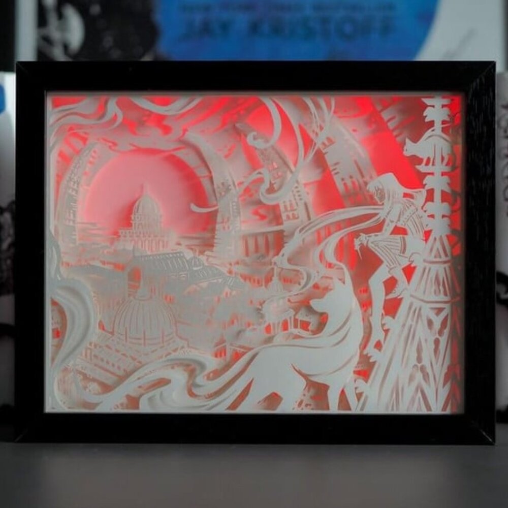 (LitJoy) NIB Darkin Shadow Light Box/Book Nook, Nevernight by Jay Kristoff